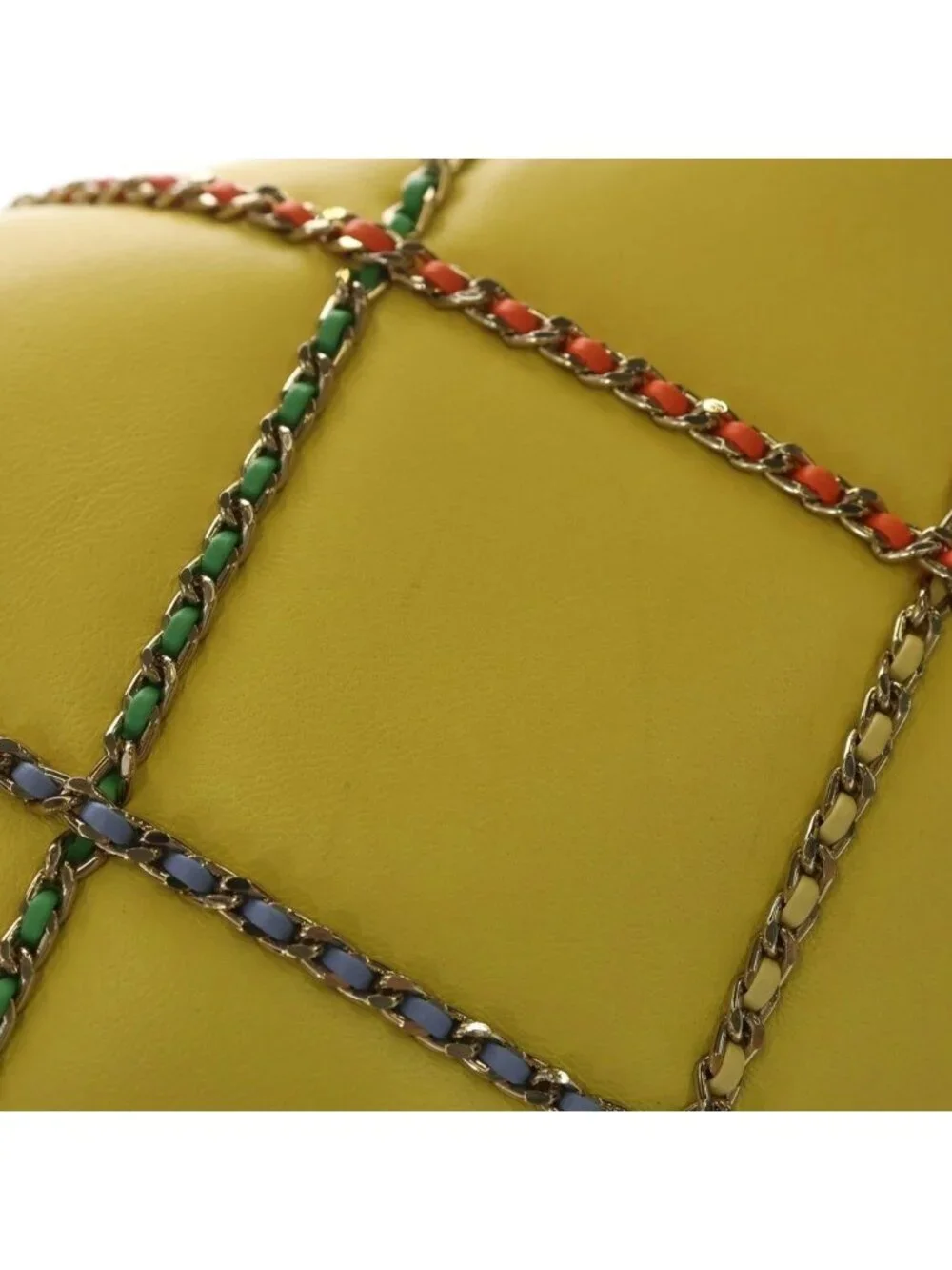 Chanel CC Logo Lambskin Flap Chain Shoulder Bag Yellow